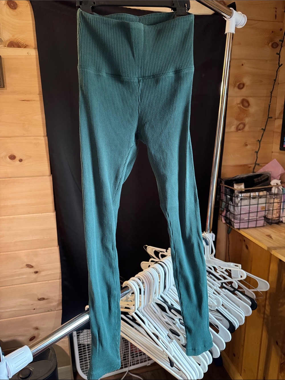 PINK Victoria's Secret Ribbed Yoga Leggings in Teal